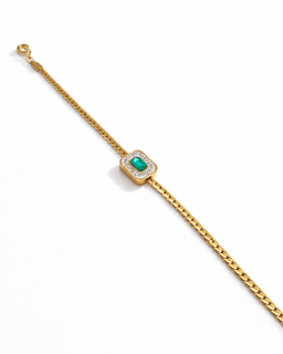 Royal Emerald Gold Chain Bracelet thumbnail 1